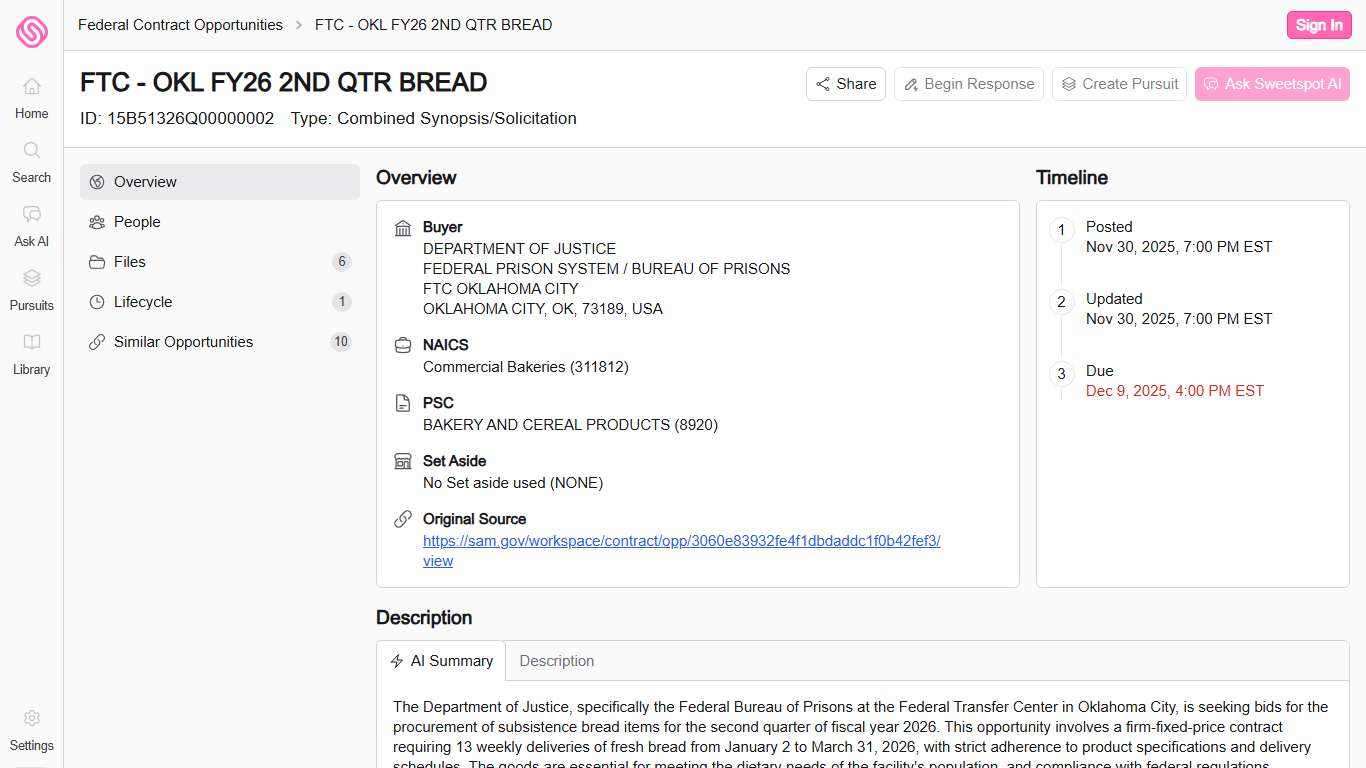 FTC - OKL FY26 2ND QTR BREAD